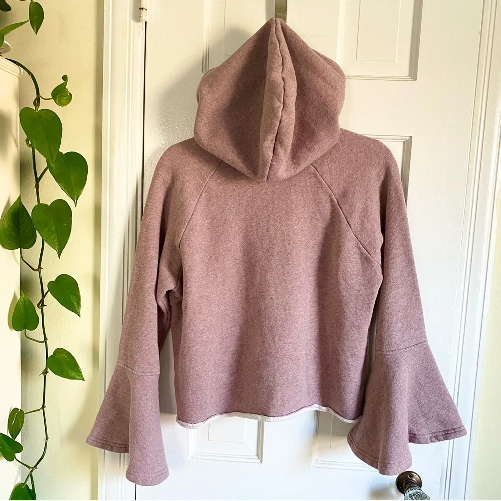 Melrose & Market Bell Sleeve Hoodie Sweatshirt Women’s Size Small Heather Pink
